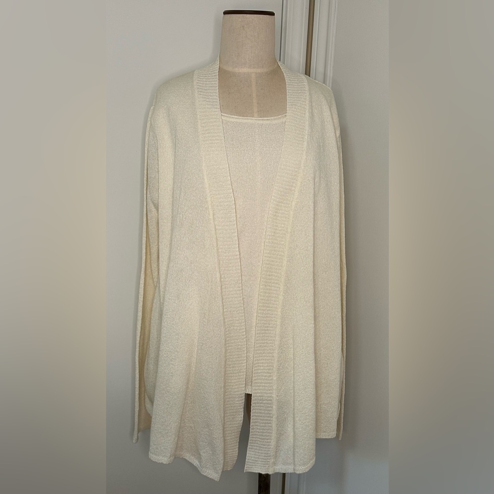 White Stag XL "2 in 1" sweater set.  Cream color with longer length cardigan.